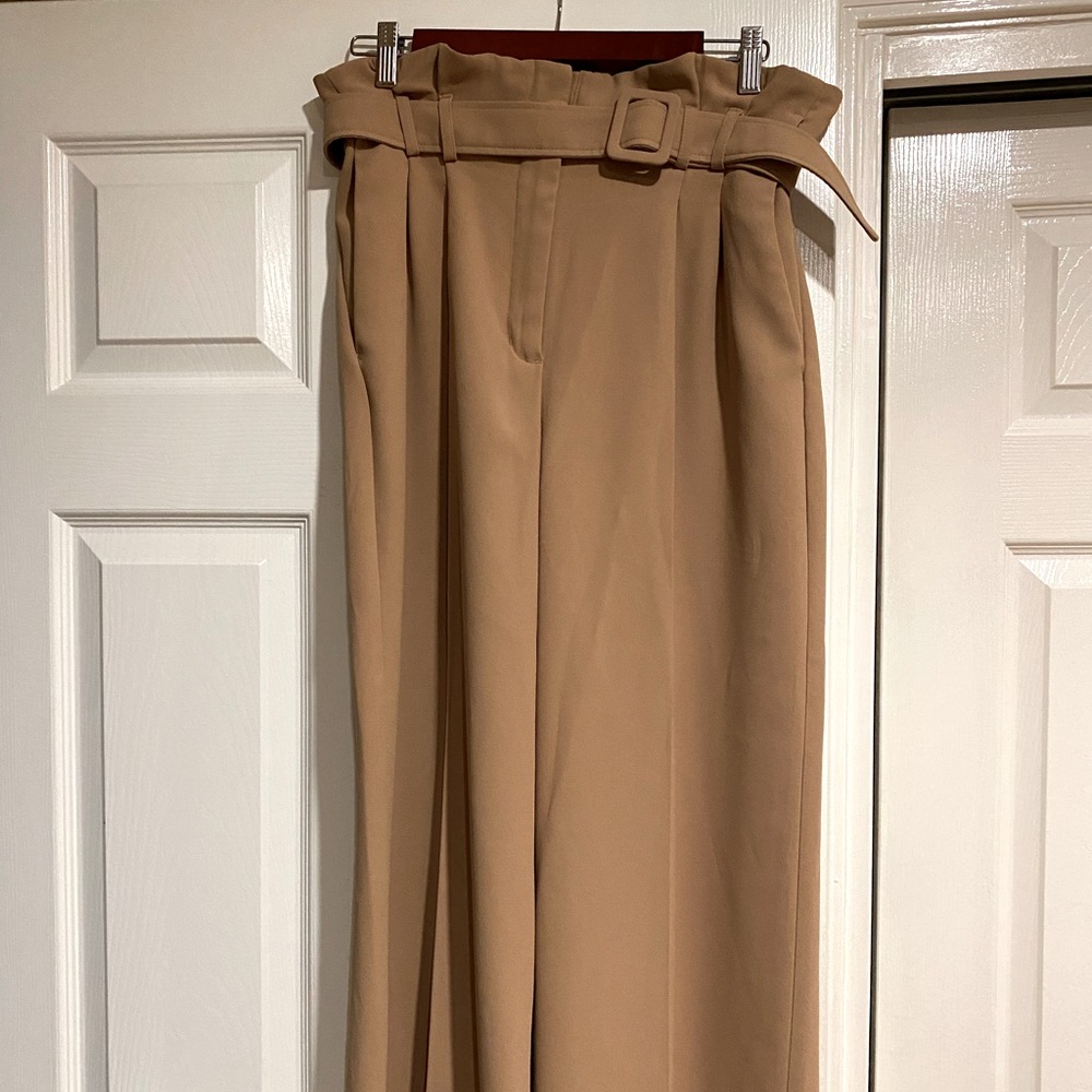 High waisted belted trouser